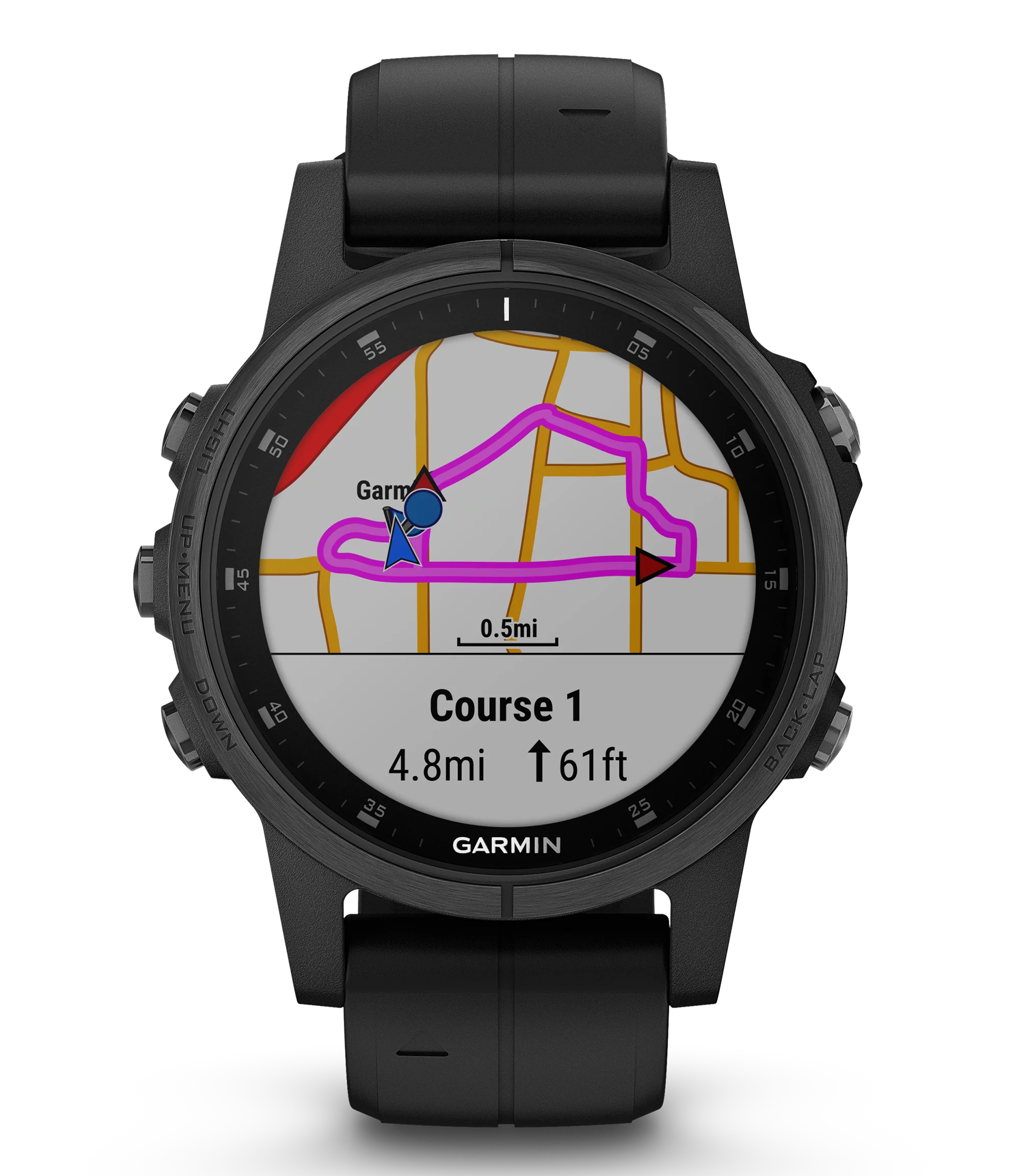 Garmin Fenix 5S Plus Sapphire Smart Watch, Black with Black Band