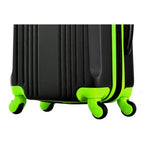 Olympia U.S.A. Apache 3-Piece Expandable Hardcase Luggage Set with Spinner Wheels, Black/Lime