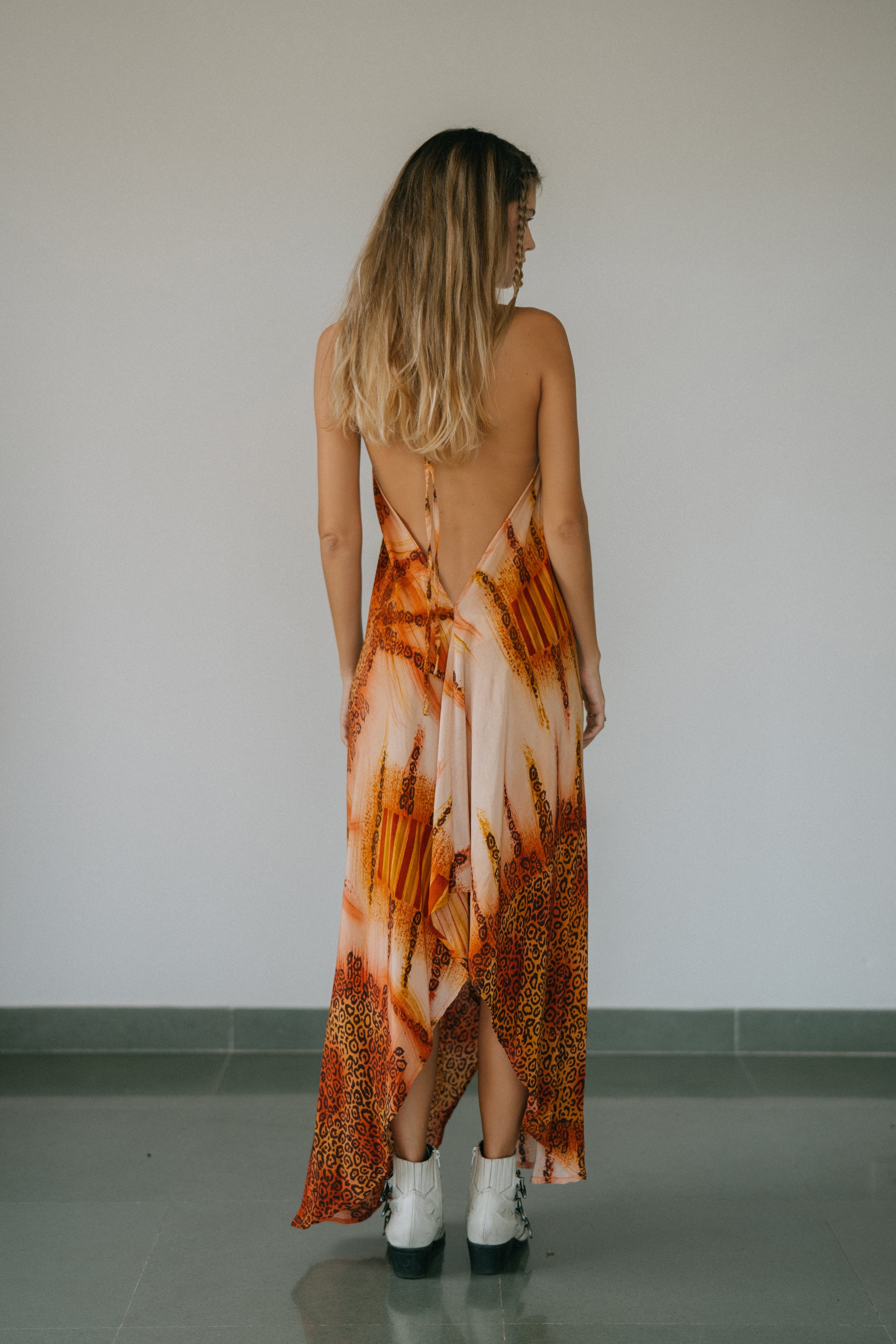 Sun Child Classic Silk Dress - Rum