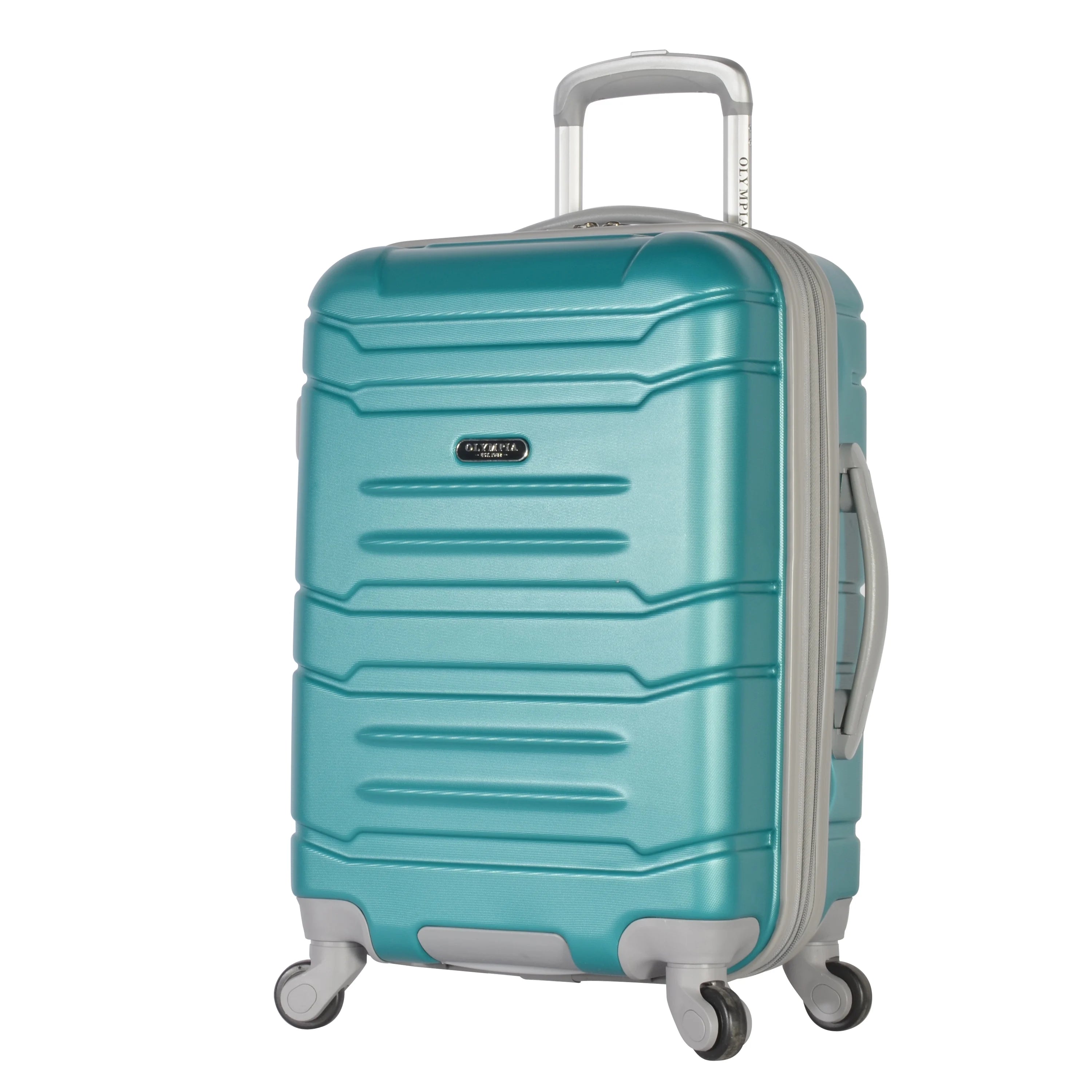 Olympia U.S.A. Denmark 3-Piece Expandable Hardcase Luggage Set with Spinner Wheels, Teal