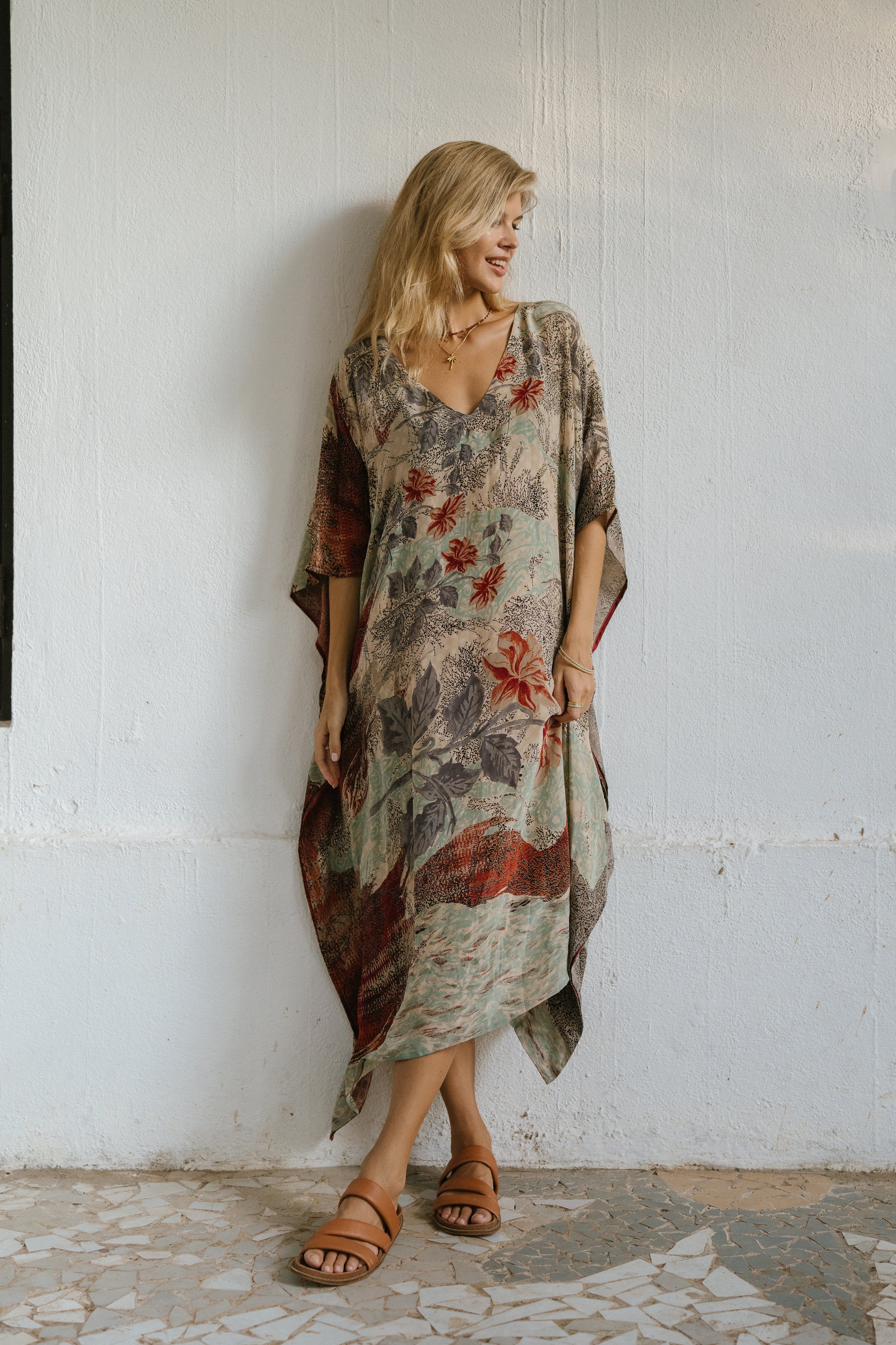 Long Caftan - One of a Kind - Ruby