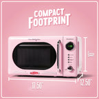 Nostalgia Retro Microwave for Countertop 0.7 cu ft Vintage Microwave, Pink