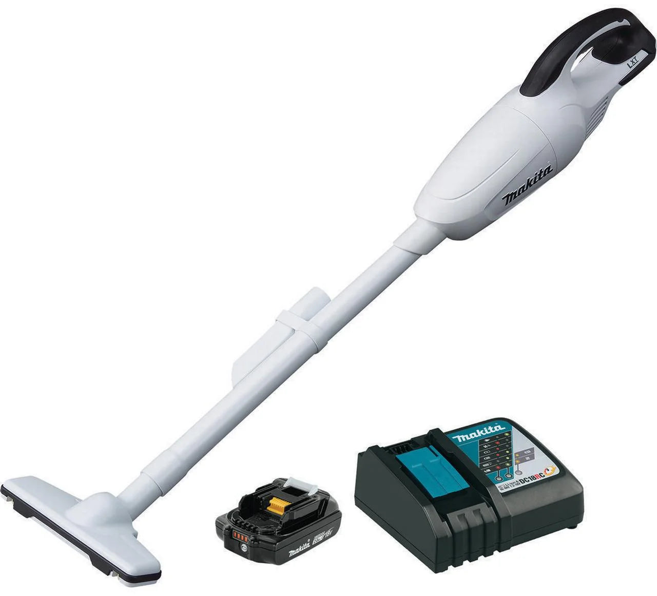 Makita XLC02RB1W LXT Compact Vacuum Kit, 1.3 pt Vacuum, Lithium-Ion Battery White