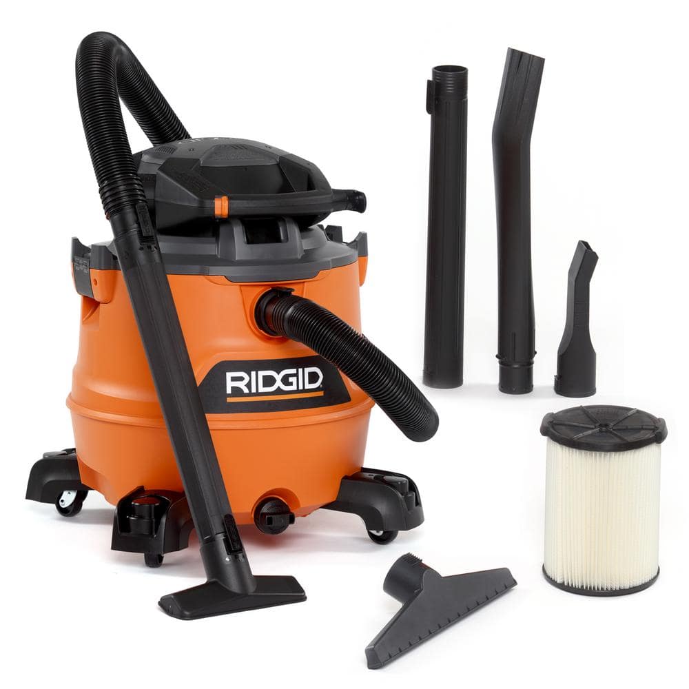 16 Gallon 6.5 Peak HP NXT Wet/Dry Shop Vacuum with Detachable Blower, Filter, Locking Hose and Accessories HD1600