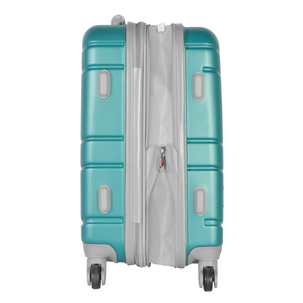 Olympia U.S.A. Denmark 3-Piece Expandable Hardcase Luggage Set with Spinner Wheels, Teal