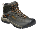 KEEN Targhee III Mid Waterproof Hiking Boots for Men - Black Olive/Golden Brown - 9W