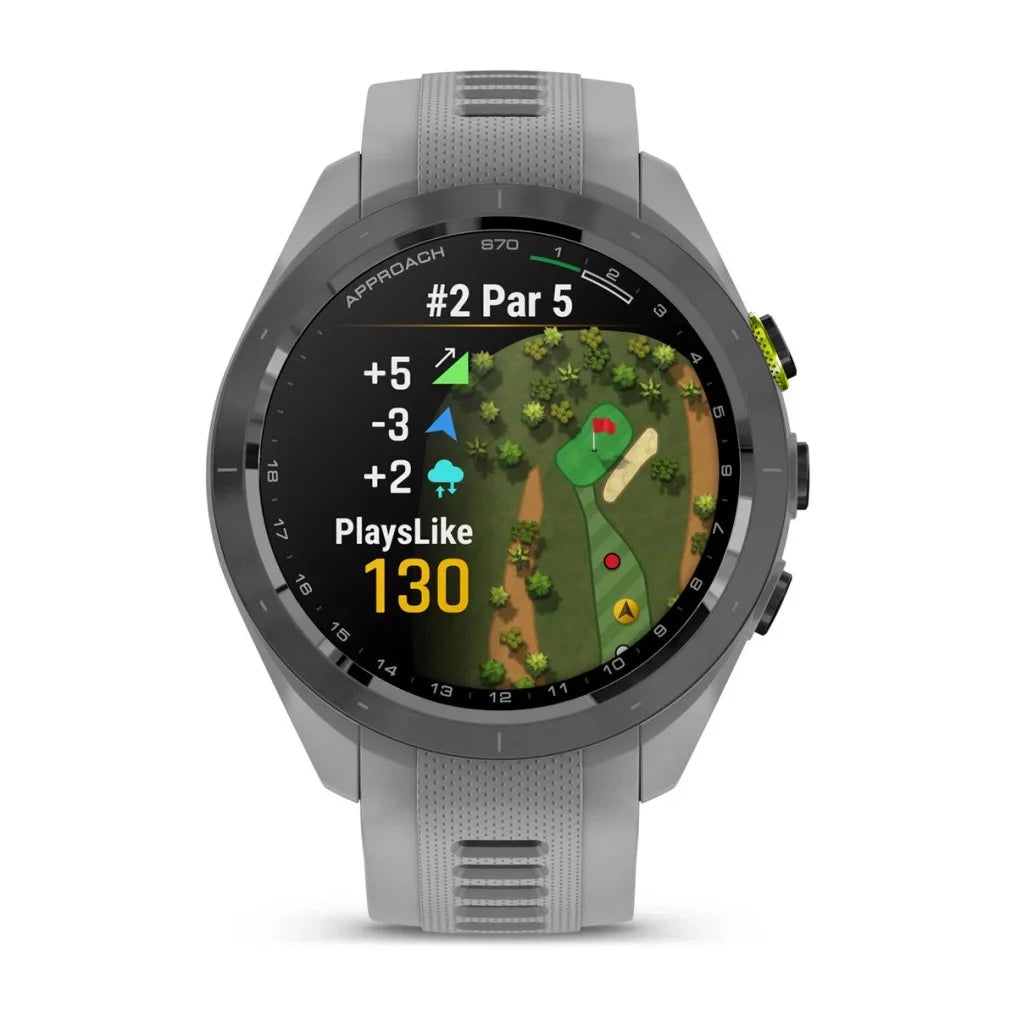 Garmin Approach S70 42MM Fitness Tracker Watch, Golf GPS Premium Smartwatch For Men, 1.2" Touchscreen, Garmin Watch With AMOLED Display and 42000 Preloaded Courses - Gray - Garmin Watches For Men