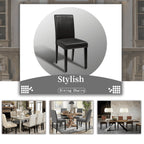 Lacoo Set of 4 Urban Style PU Leather Dining Chairs with Wood Legs, Black