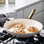 GreenPan Reserve Ceramic Nonstick 10-Piece Cookware Set | Taupe with Gold-Tone Handles