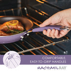Rachael Ray Cucina 12pc Hard Porcelain Enamel Nonstick Cookware Pots and Pans Set, Lavender Purple