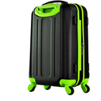Olympia U.S.A. Apache 3-Piece Expandable Hardcase Luggage Set with Spinner Wheels, Black/Lime