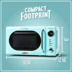 Nostalgia Retro Compact Countertop Microwave Oven, 0.7 Cu. Ft. 700-Watts with LED Digital Display, Child Lock, Easy Clean Interior, Aqua