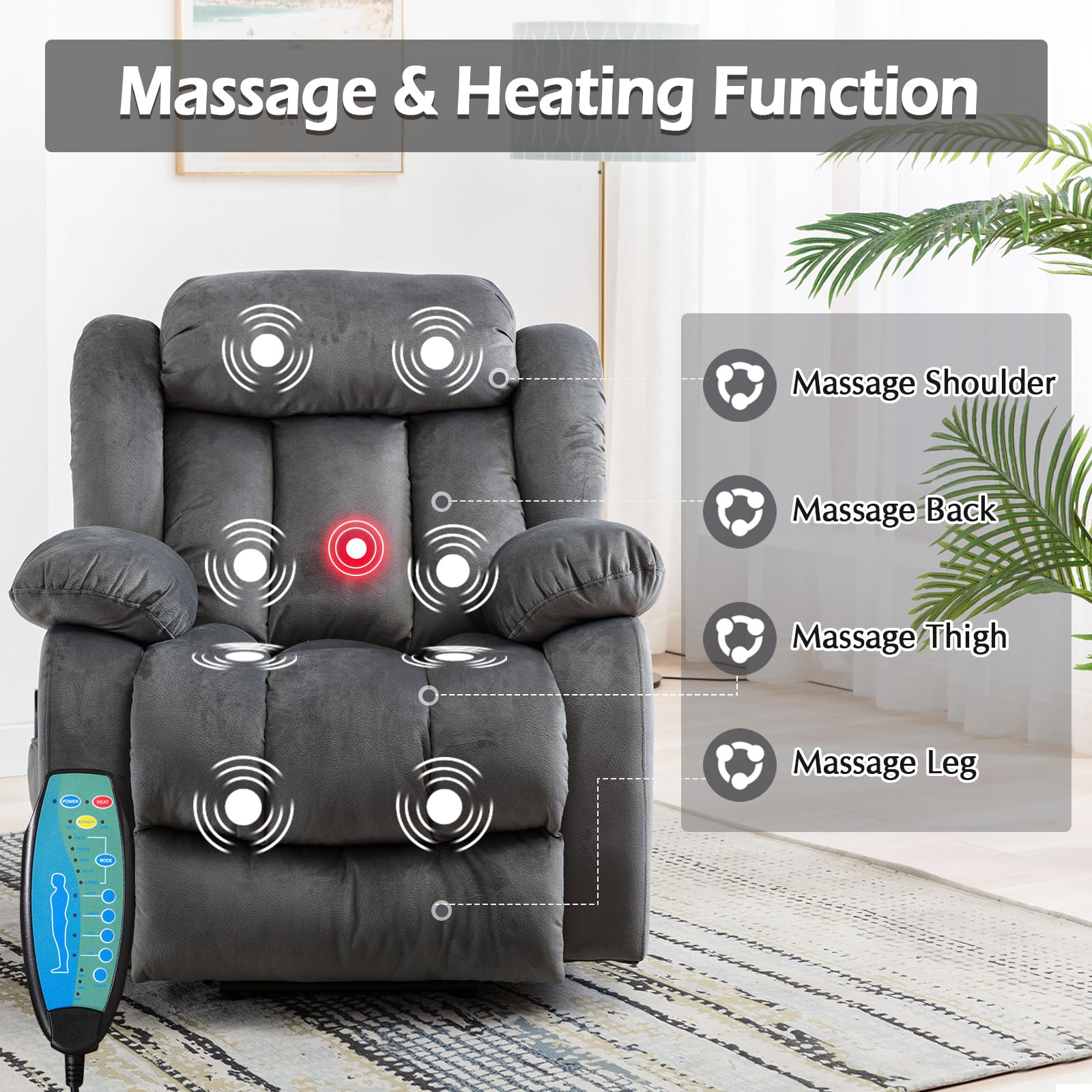 INZOY Recliner Massage Electric Reclining