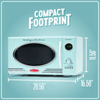Nostalgia Retro Microwave for Countertop 0.9 cu ft Vintage Microwave, Aqua