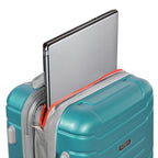 Olympia U.S.A. Denmark 3-Piece Expandable Hardcase Luggage Set with Spinner Wheels, Teal