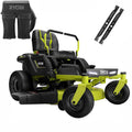 48-Volt Brushless 42 in. 100 Ah Battery Electric Riding Zero Turn Mower and Bagging Kit RY48ZTR100-1A