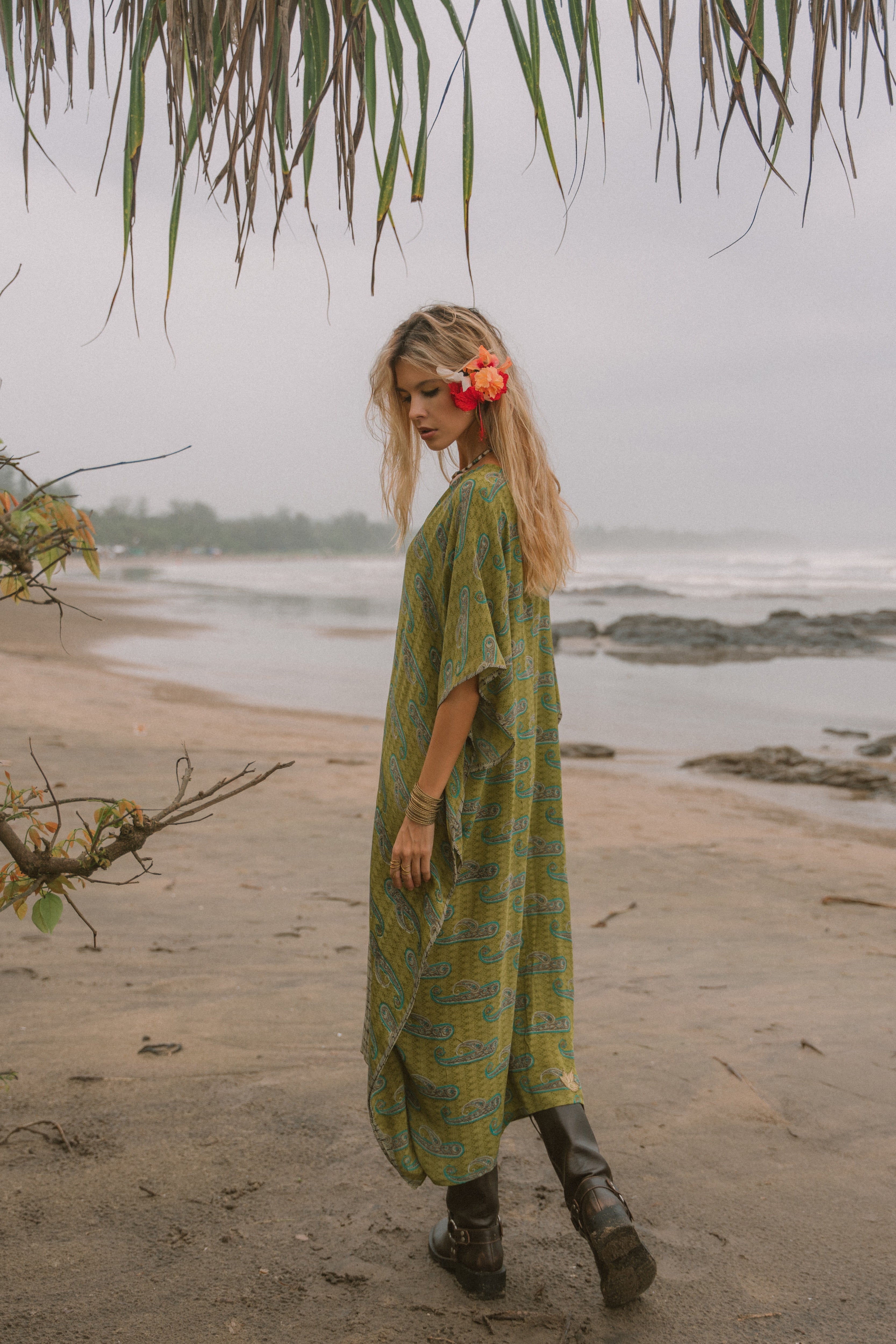 Long Caftan - Lime