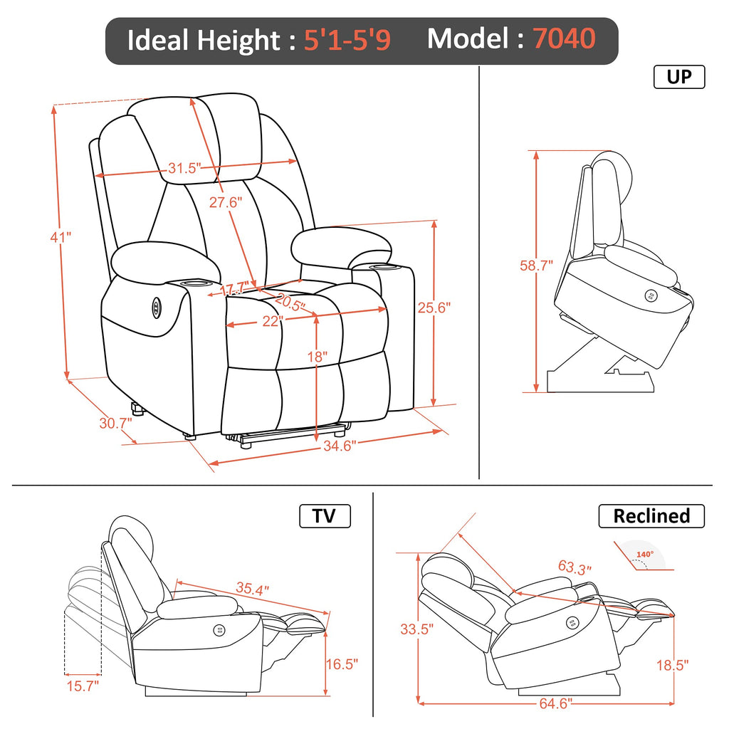 Mcombo Electric Massage Recliner Charging
