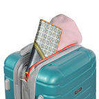 Olympia U.S.A. Denmark 3-Piece Expandable Hardcase Luggage Set with Spinner Wheels, Teal