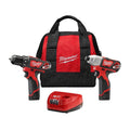 M12 12V Lithium-Ion Cordless Drill Driver/Impact Driver Combo Kit w/ Two 1.5Ah Batteries, Charger Tool Bag (2-Tool) 2494-22
