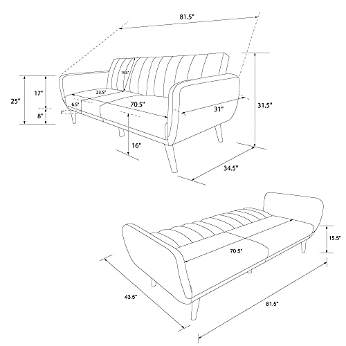 Novogratz Brittany Futon Convertible Leather