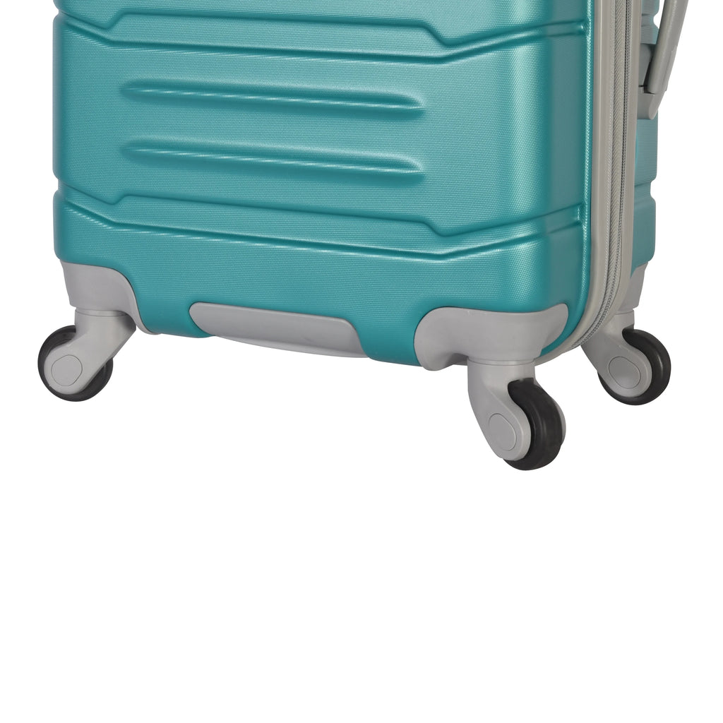 Olympia U.S.A. Denmark 3-Piece Expandable Hardcase Luggage Set with Spinner Wheels, Teal