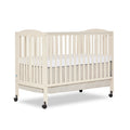 Dream On Me Full Size 2-in-1 Folding Stationary Side Crib, Locking Wheels, French White