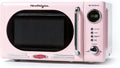 Nostalgia Retro Microwave for Countertop 0.7 cu ft Vintage Microwave, Pink