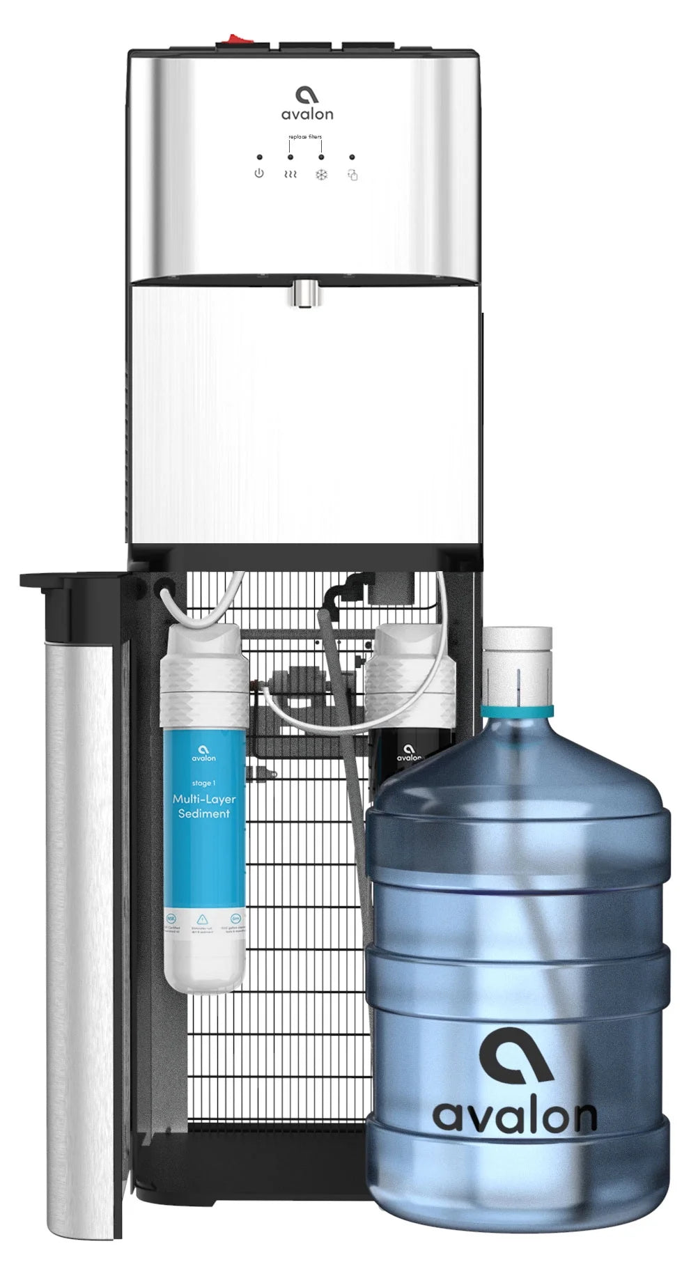 Avalon Bottom Loading Water Dispenser with Filtration - 3 Temperature Settings - Hot, Cold & Room Water, Durable Stainless Steel Construction - UL/Energy Star/NSF Approved
