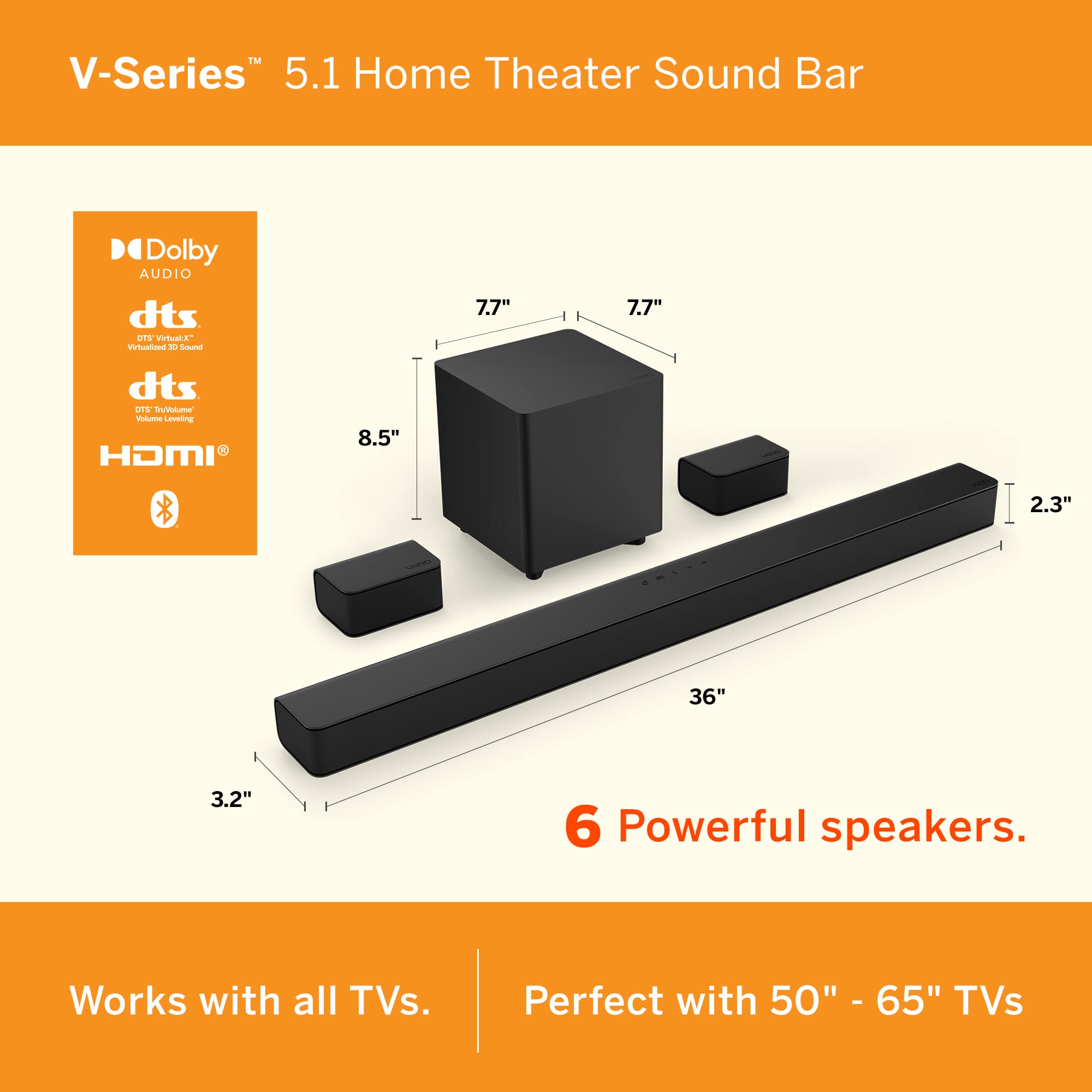 VIZIO Bluetooth Subwoofer Assistant Compatible