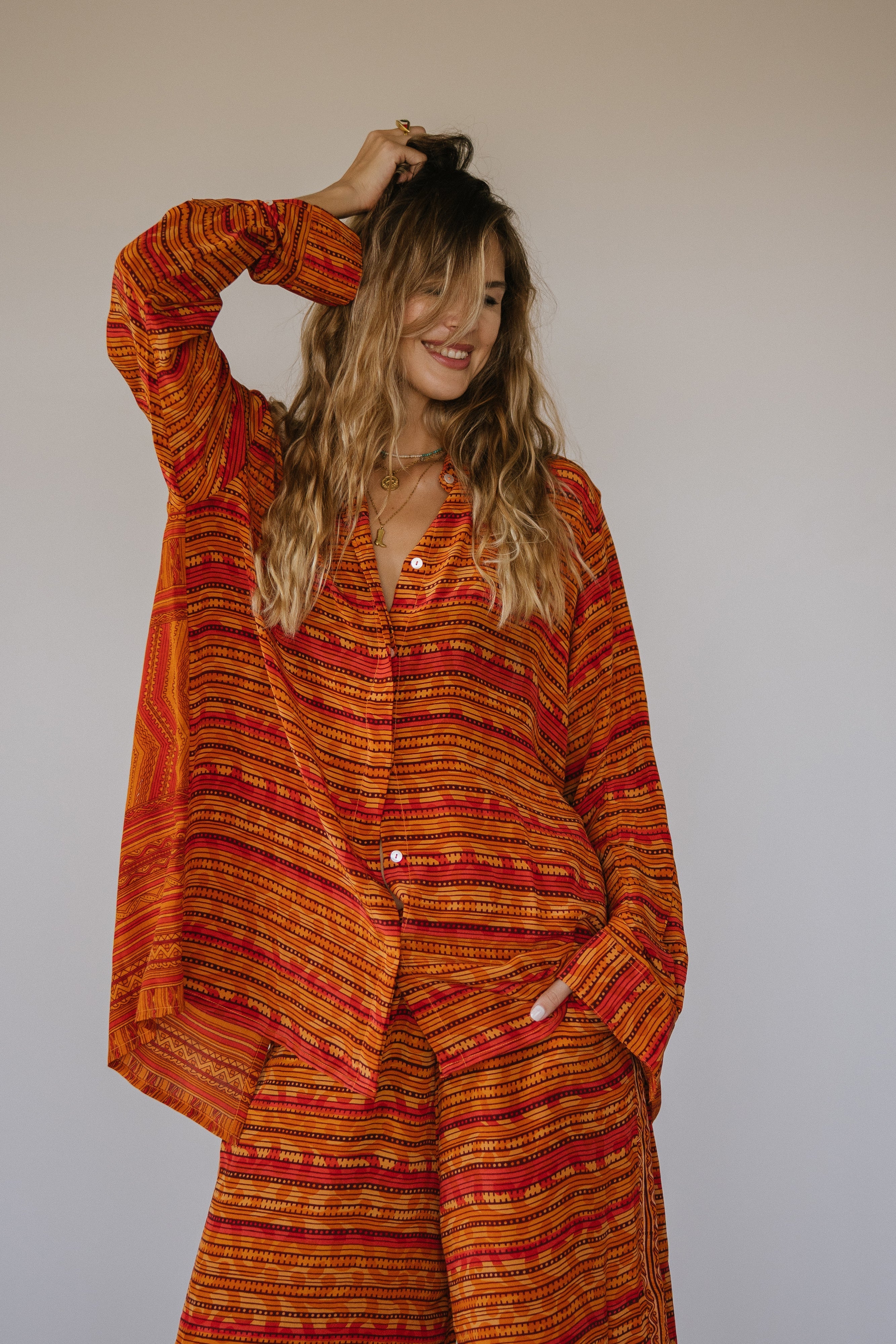 Open Back Boyfriend Shirt - Raven