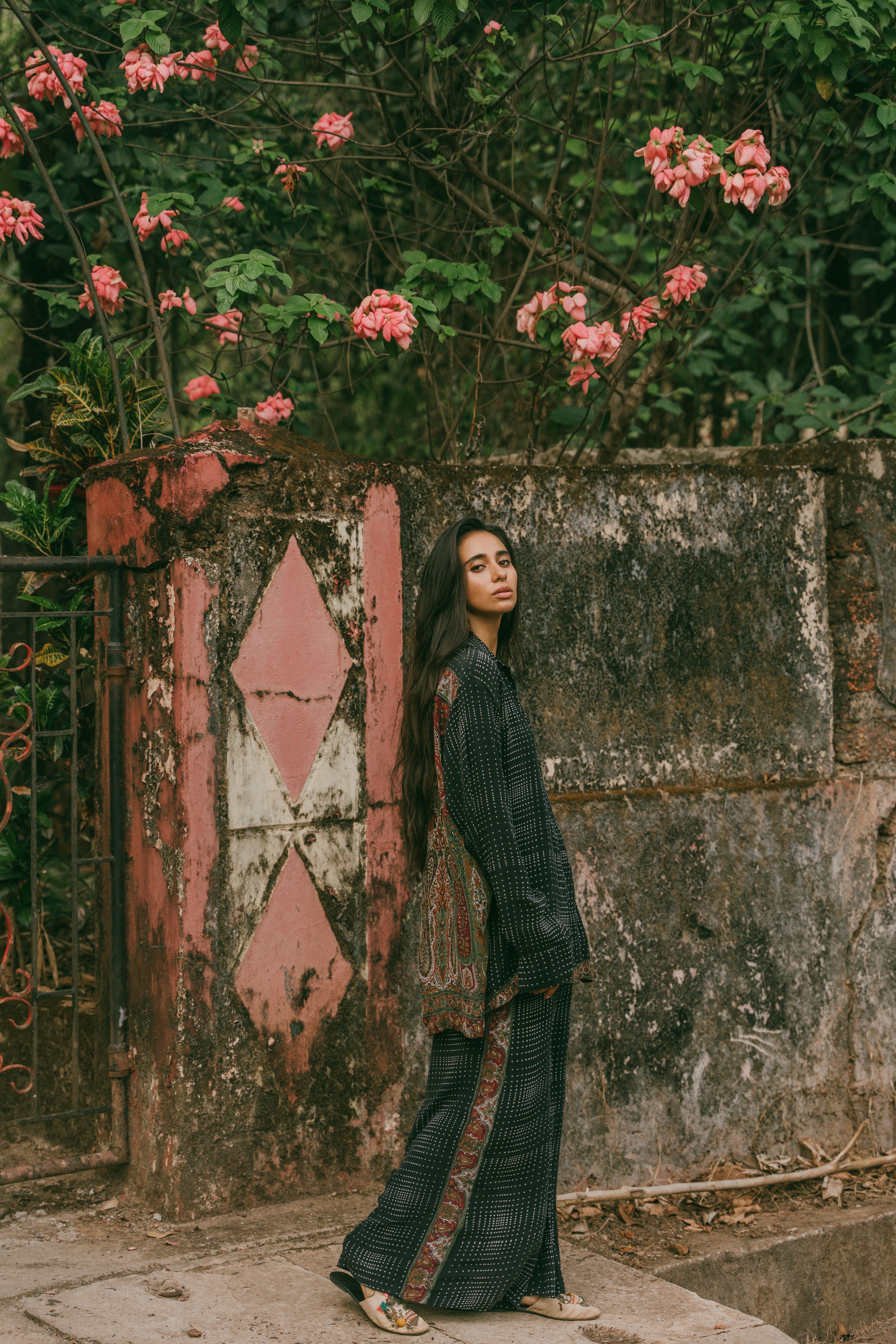 Open Back Boyfriend Shirt - Licorice