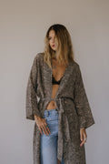 Long Jacket With Belt - Moonshadow