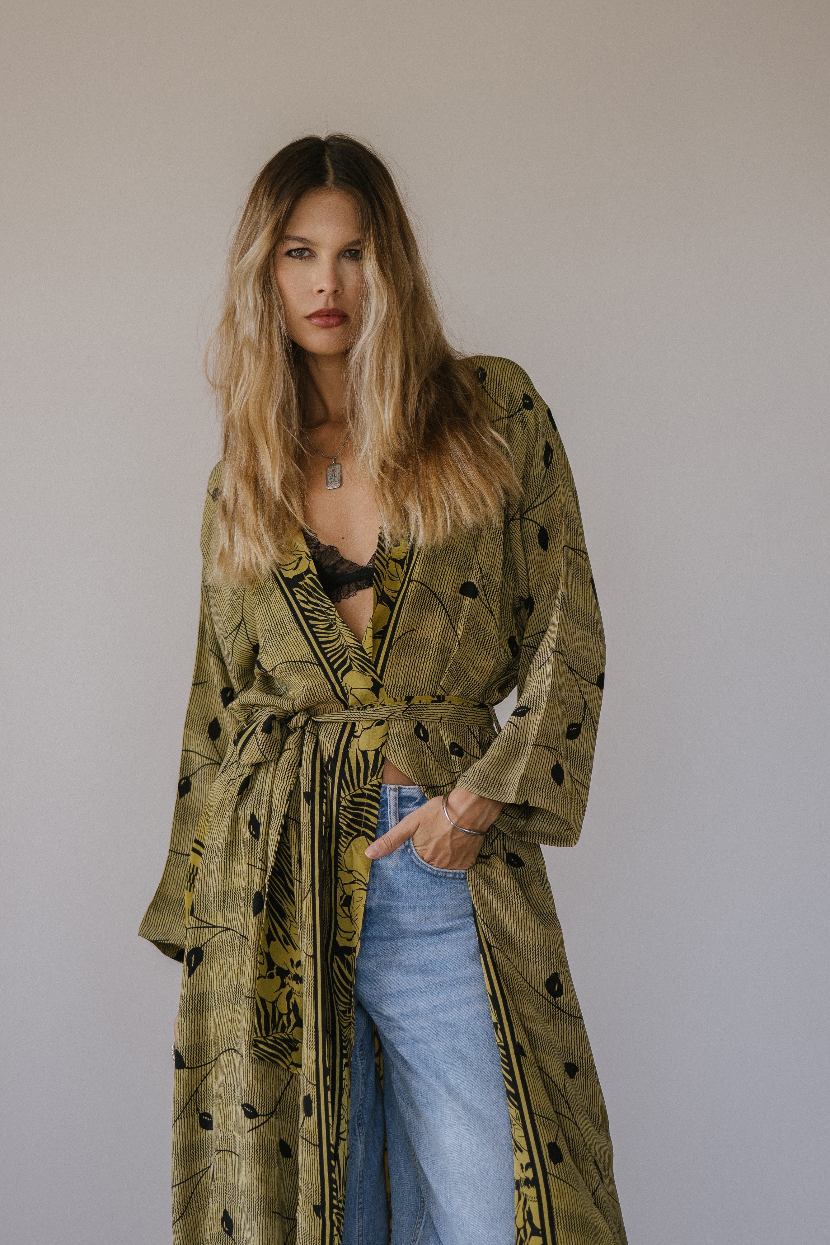 Long Jacket With Belt - Bell