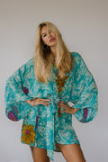 Kimono Wrap Dress - Ocean