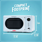 Nostalgia Retro Compact Countertop Microwave Oven, 0.7 Cu. Ft. 700-Watts with LED Digital Display, Child Lock, Easy Clean Interior, Blue