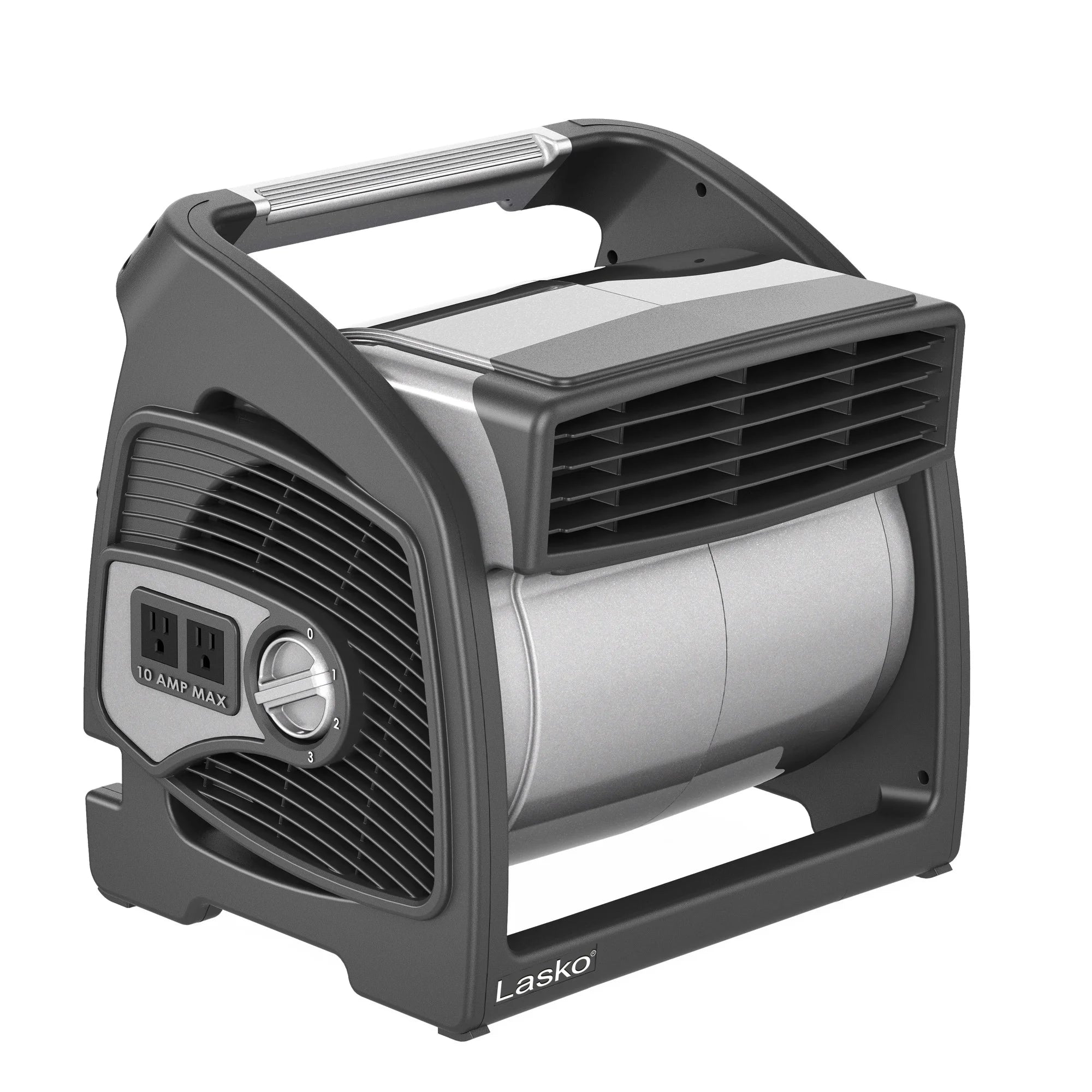 Lasko 14.5" Max Performance Pivoting Blower Floor Fan with Outlet, Black, U15701, New