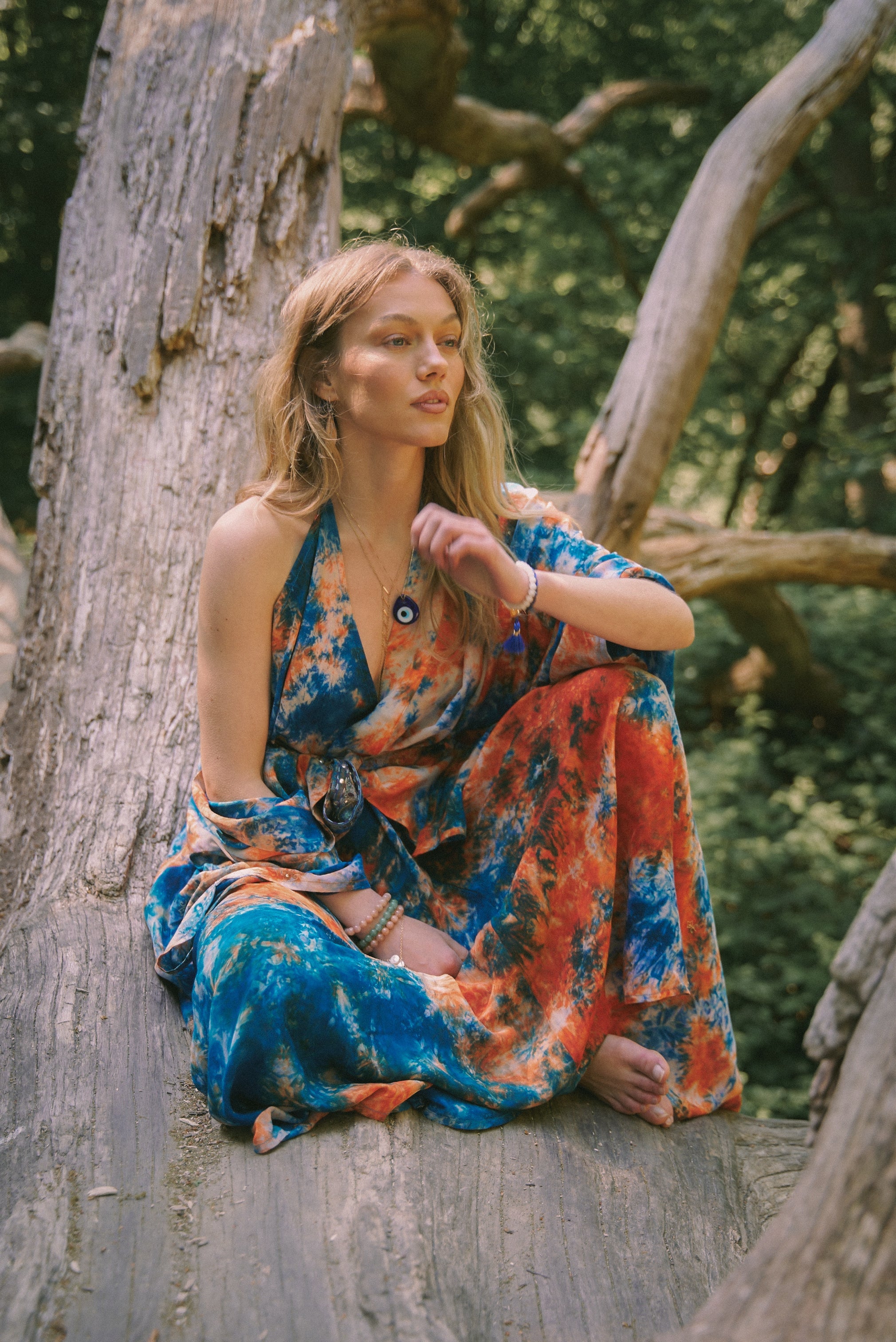 Sun Child Classic Silk Dress - One of a Kind - Roma