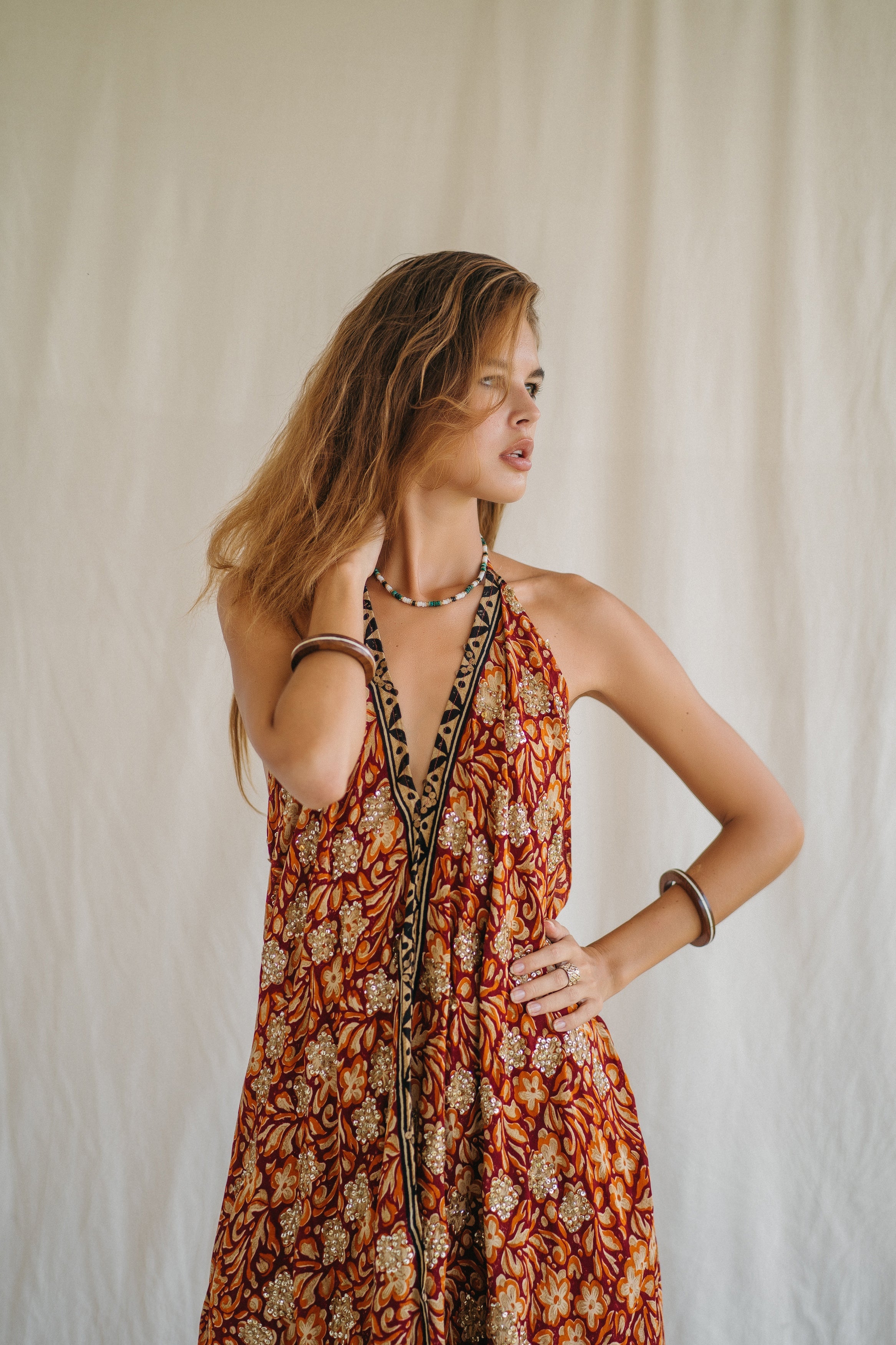 Sun Child Classic Silk Dress - Sparrow